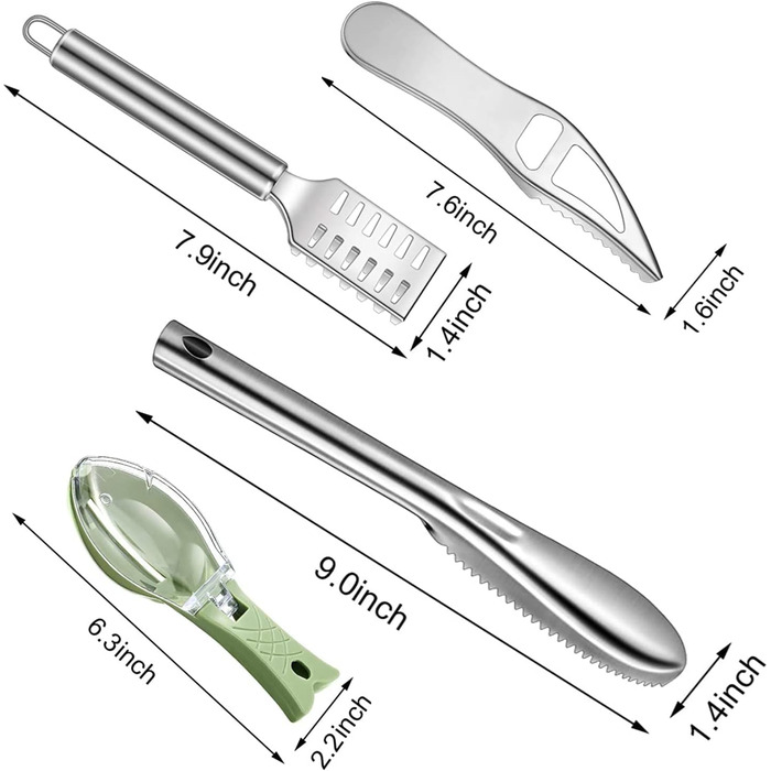 Набор для чистки рыбы, 4 предмета mciskin