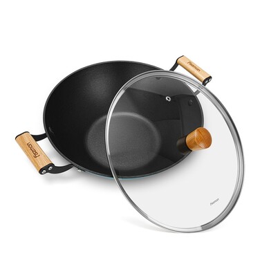 Пательня - вок Fissman SEAGREEN 30x10,5 см / 5 л з дере`яною ручкою (4013)