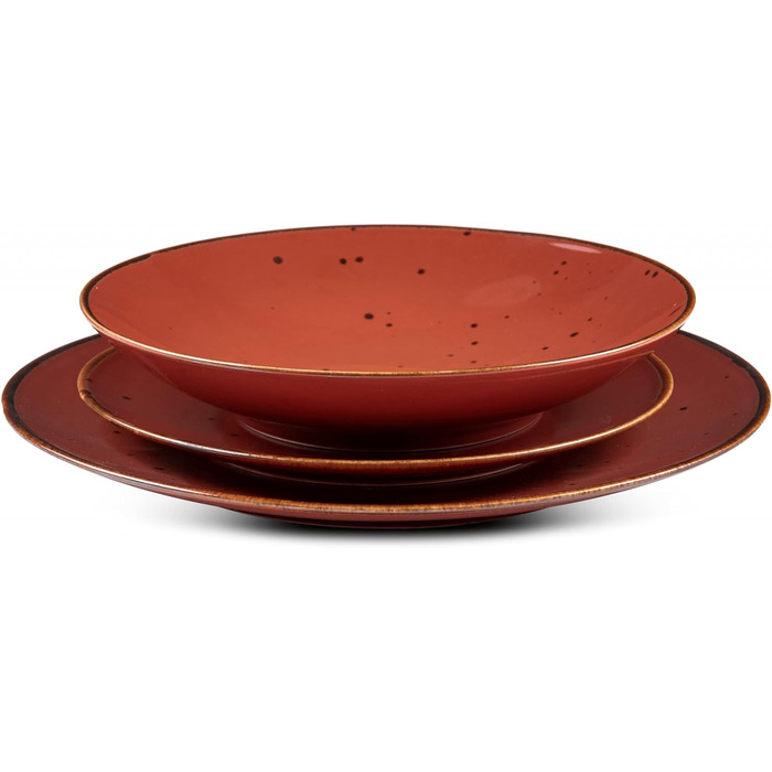 Набор посуды konsimo Combi на 6 персон Набор тарелок ALUMINA Modern 18 предметов Столовый сервиз - Сервиз и наборы посуды - Комбинированный сервиз на 6 персон - Сервиз для семьи - Посуда красочная Столовая посуда (Коттедж Марсала)