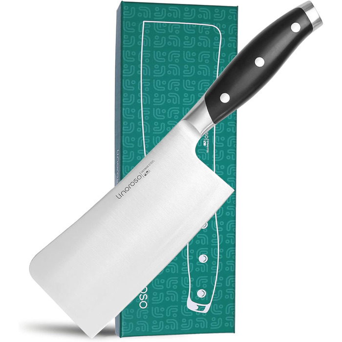 Ніж для чищення овочів linoroso 9 см Ніж для чищення овочів Гострі ножі для фруктів Кухонні ножі Маленькі кухонні ножі Поковки з німецької вуглецевої сталі Ергономічна ручка з елегантною подарунковою коробкою - Classic Series (6,3-дюймовий тесак)