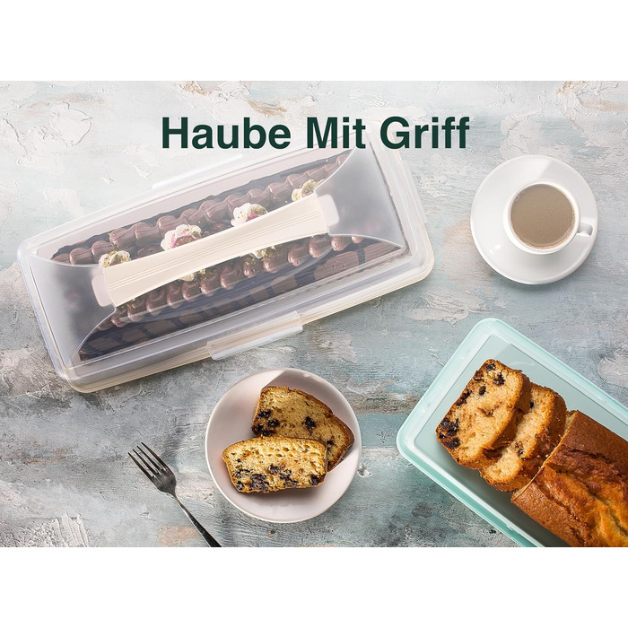 Коробка для транспортировки торта с крышкой, капюшоном и ручкой. Коробка для хранения, контейнер для торта, тарелка для торта, контейнер для торта, коробка для торта, тарелка для торта, начинка для торта, колокольчик для торта - (крем, прямоугольный)