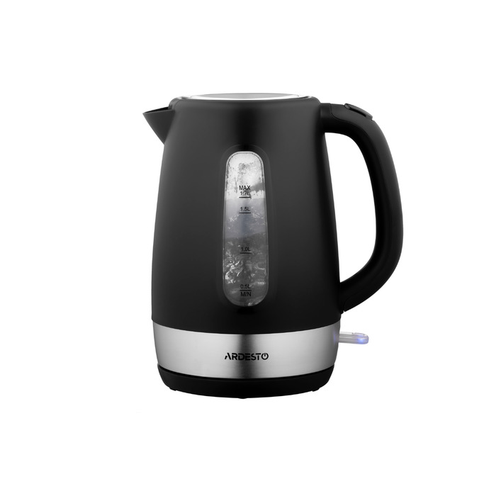 ARDESTO Електрочайник 1.7л, Strix, пластик, чорний матовий