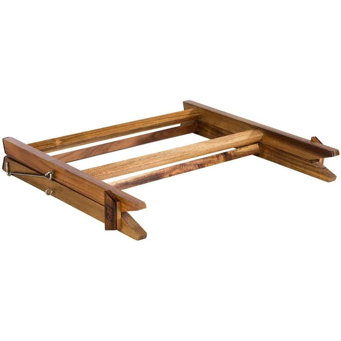 Стійка для сервірування APS/підставка для торта 2-ярусна рама з дерева акації з двома шиферними верхніми частинами розбірна, миється також підходить для холодних страв і для охолодження Підставка для торта 2 яруси - прямокутні