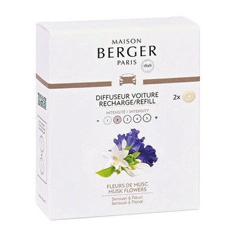 Картридж для дифузора для автомобіля Maison Berger Paris з ароматом FLEURS DE MUSC, 2 шт.