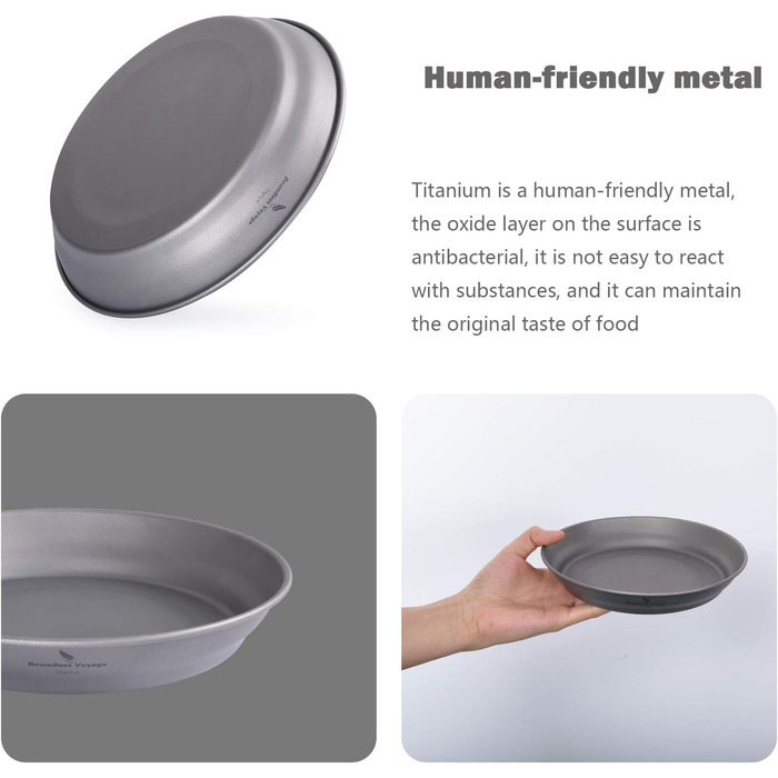 Мл Титановые миски Тарелка Сверхлегкая одностенная чаша Тарелка На открытом воздухе Посуда для кемпинга Кухонная утварь с сумкой для переноски Ti1107T (Ti1108T Plate S.), 800