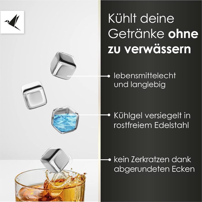 Камені для віскі багаторазового використання з щипцями, 9 предметів Beyond