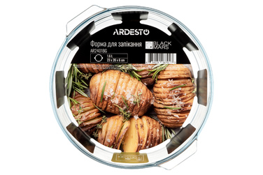 ARDESTO Black Mars форма для выпечки, 23x20x6см, боросиликатное стекло, круглая, прозрачная