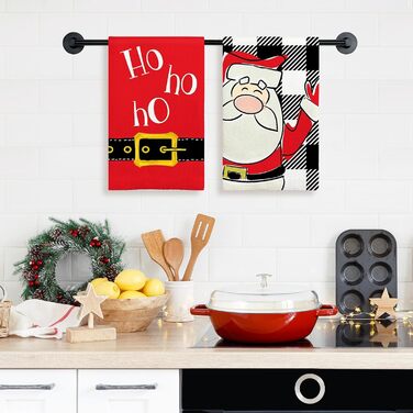 Набір з 2 різдвяних кухонних рушників 45 x 65 см, набір V Санта Клаус Ohok