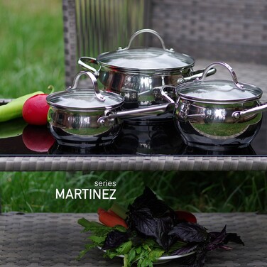 Набір посуду зі скляними кришками 6 предметів MARTINEZ Fissman
