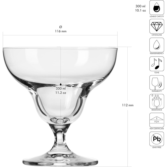 Набір креманок для мороженого 6 шт. 340 мл Krosno