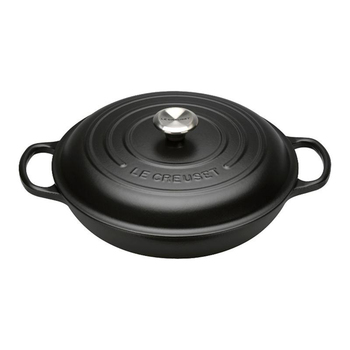 Каструля / жаровня, низька з кришкою 30 см, чорний Le Creuset