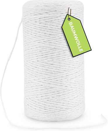 Шпагат Rietlow Cotton Twine 200 м - Кухонний шпагат безпечний для харчових продуктів - Нитка для зв&39язування, випікання, приготування їжі або гриля - Шпагат для смаження - Шпагат м&39ясний - Кулінарний шпагат - Шпагат для ковбаси - Зв&39язування рулетів