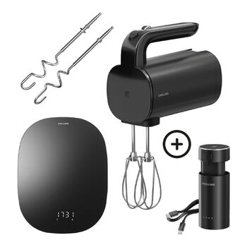 Бездротовий ручний міксер з цифровими кухонними вагами, набір з 4 предметів, чорний Zwilling