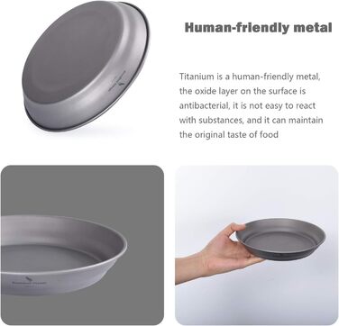 Мл Титановые миски Тарелка Сверхлегкая одностенная чаша Тарелка На открытом воздухе Посуда для кемпинга Кухонная утварь с сумкой для переноски Ti1107T (Ti1108T Plate S.), 800