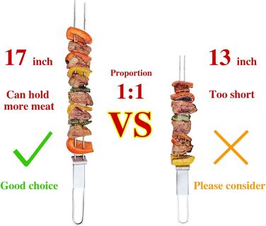 Длинные шампуры для барбекю из нержавеющей стали 10 шт. Dailyart