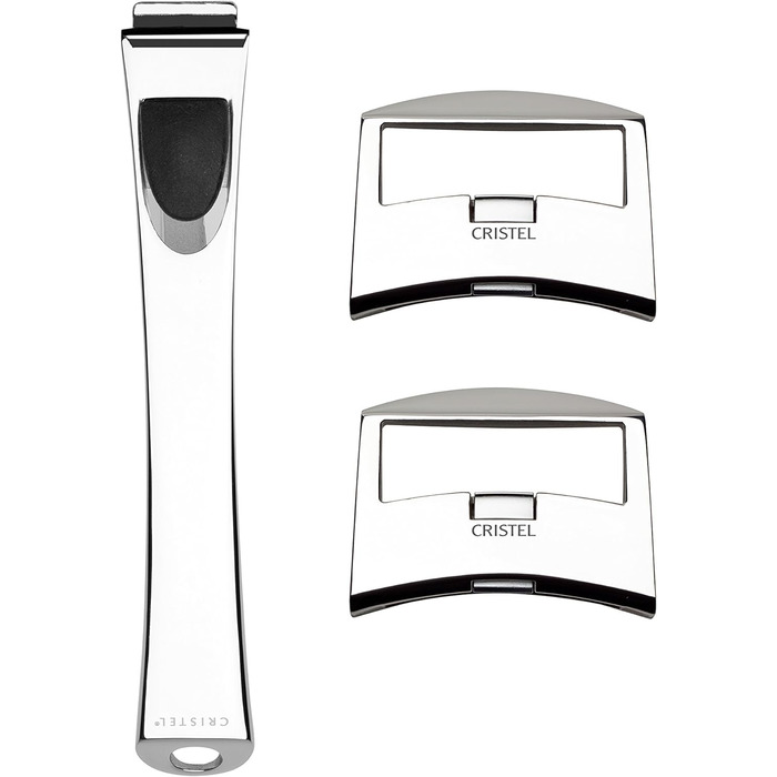 Набор ручек для посуды из нержавеющей стали, 3 предмета, серебристый Casteline Cristel