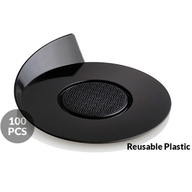 SET 100 BLACK TRAYS - ROUND ø86 MM Набір підставок під десерти 100 шт. ø86 мм