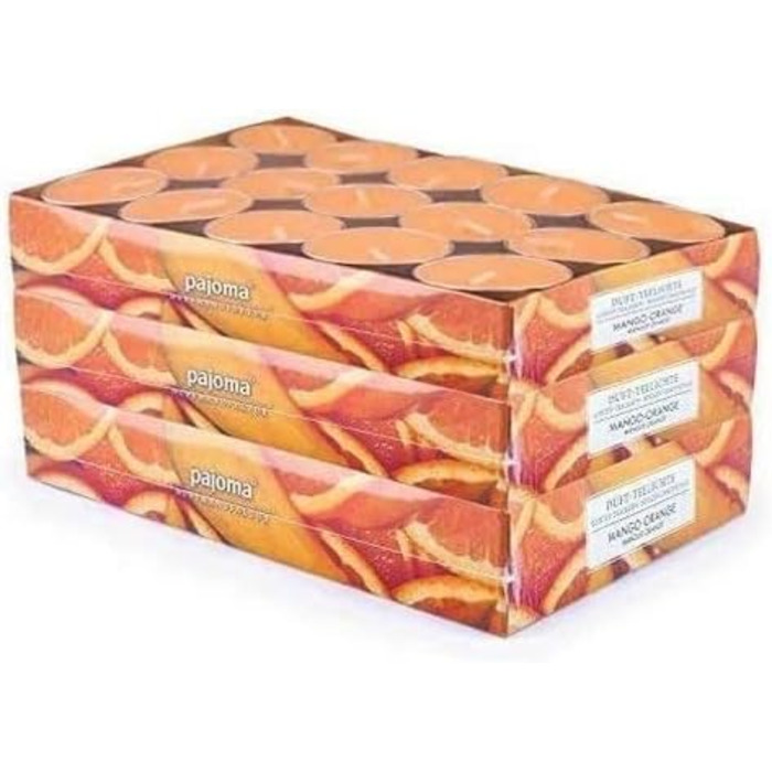 Ароматичних чайних свічок 3x30 шт. ароматичні свічки багато ароматів на вибір висота 1,5 см, Ø 3,5 см (манго-апельсин, 3 x 30 шт. у упаковці), 90