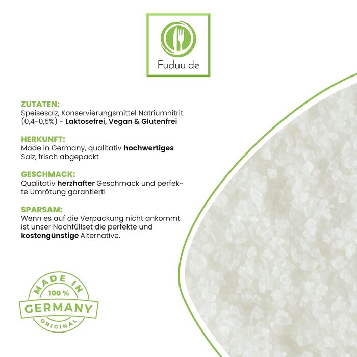 Дрібнозерниста сіль для копчення з нітриту натрію 750 г Fuduu.de