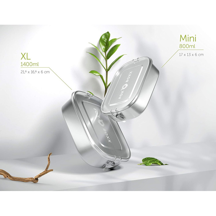 Ланч-бокс для дітей металевий 800 мл, 2 перегородки FOXBOXX