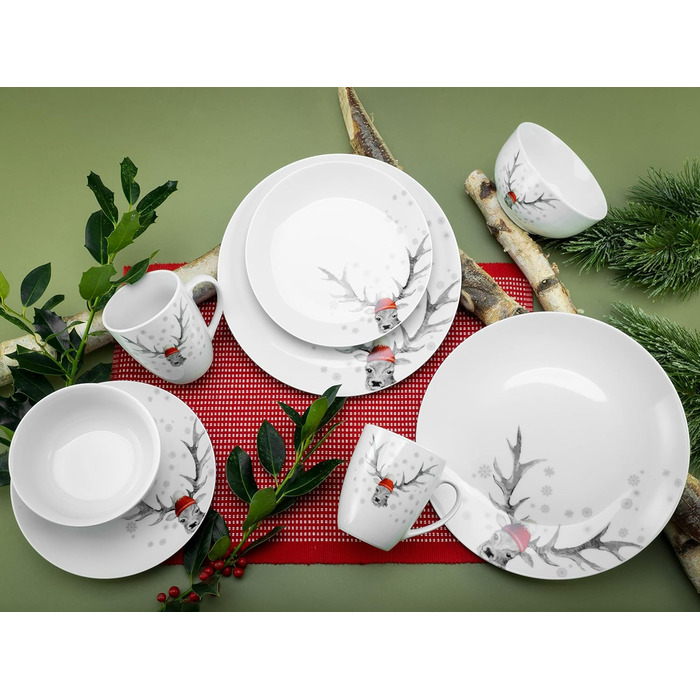 Набір посуду на 4 персони, 16 предметів, Luna Deer Creatable