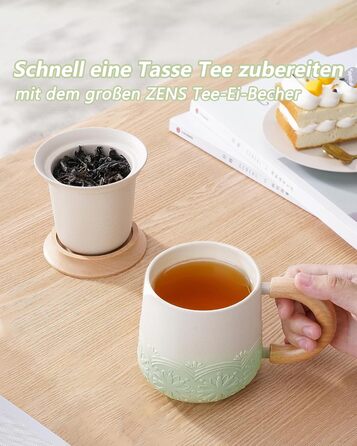 Чашка для чая с крышкой и ситечком 420 мл Zens