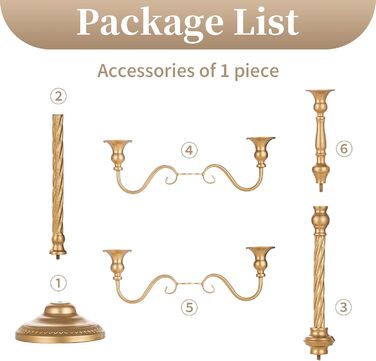 Золотий свічник, металевий 88 см Sziqiqi