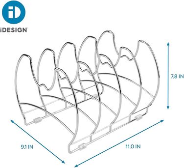 Органайзер для посуду 28 см, 5 полиць, хром iDesign