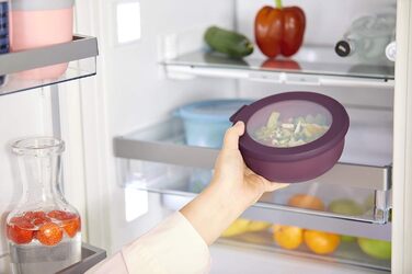 Набор из 3 предметов - Банки для хранения с крышкой - Подходит в качестве ящика для хранения, холодильника, морозильной камеры и посуды для микроволновой печи - 350 мл, 750 мл и 1250 мл - (Nordic Berry, набор 3 шт. и (500, 1000, 2000 мл))