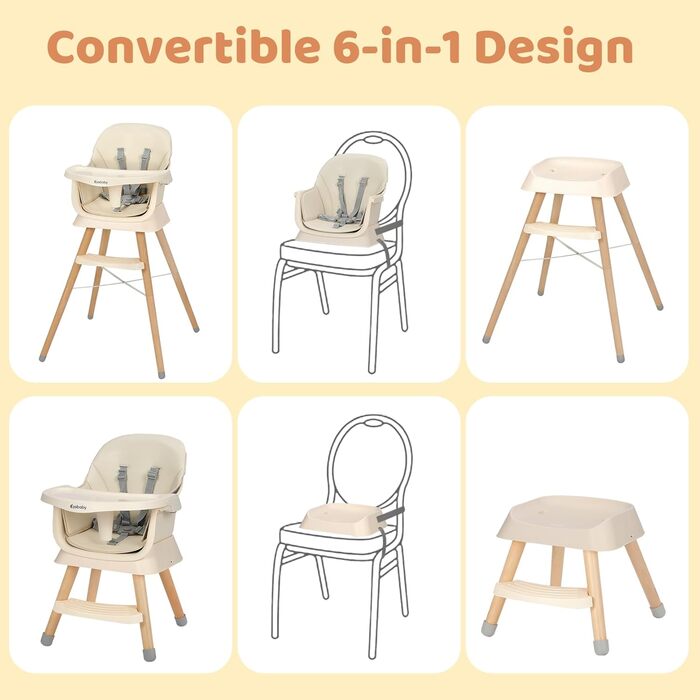 Детский стульчик для кормления от 6 месяцев Ezebaby