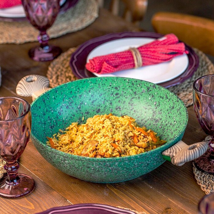 Сковорода ВОК Fissman MALACHITE 30x9 см (4309)