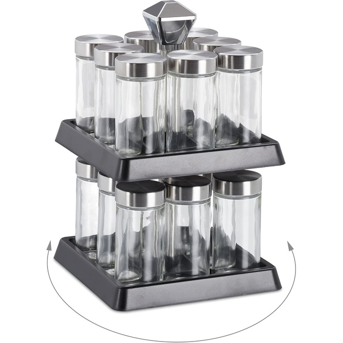 Обертова підставка на 16 баночок для спецій Relaxdays