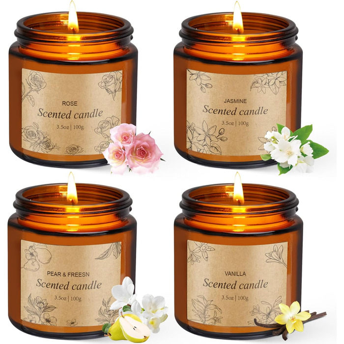 Ароматизована свічка у склянці 4 шт. YUEONEWIN