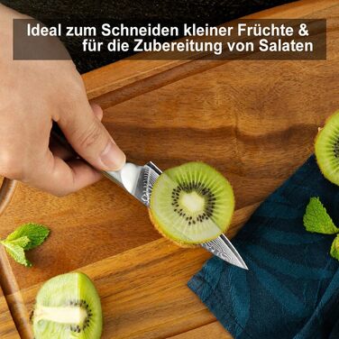 Дамаський ніж Sunnecko 20 см Кухонний ніж шеф-кухаря - гострий ніж з дамаської сталі, кухонний ніж з ергономічною ручкою