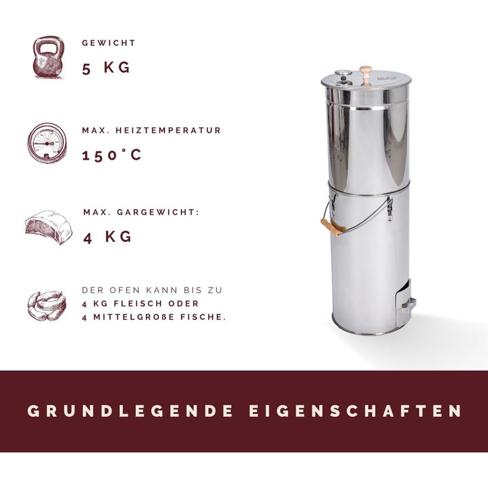 Коптильная бочка на 4 кг мяса Kaiser Company