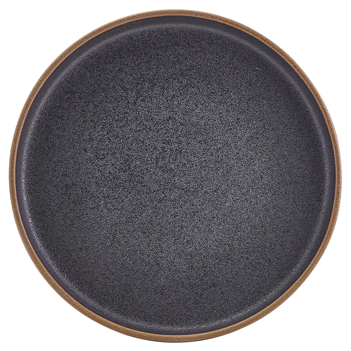 Тарілка презентаційна 20*2.5 см із низьким вертикальним бортом, Kava Black Stoneware Raw Wall, GenWar