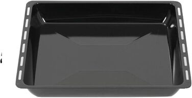 См, набір форм для випікання та решіток, глибока емальована сковорідка 3 см і хромована решітка для духовки та плити, стійка до подряпин і нержавіючої сталі, чорна (емаль 455 x 60 мм), 45,5 x 36