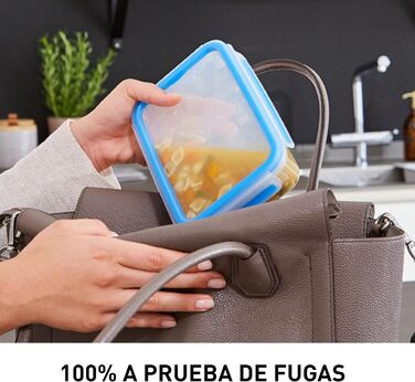 Набір контейнерів для зберігання продуктів EMSA Clip & Close, прямокутні, 5 x 0,8 л, коробки для зберігання, 100 герметичні, придатні для миття в посудомийній машині, морозильної камери та мікрохвильової печі, прозорі, сині, зроблено в Німеччині, N10307 (