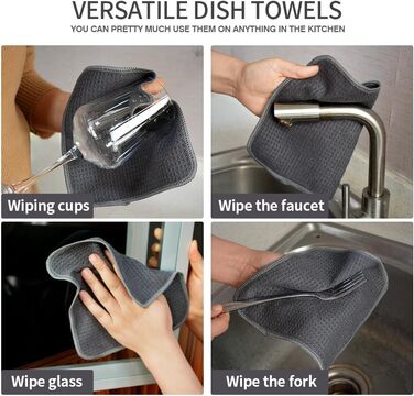 Кухонні рушники VIVOTE, рушники для гостей, подарункові, 40x60 см, 2 шт., м&39які кухонні рушники, абсорбуючі рушники (сірі 12)