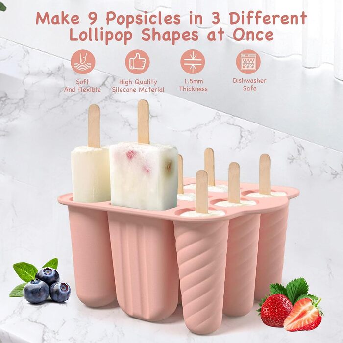 Форми для морозива силіконові, рожеві MARUKO