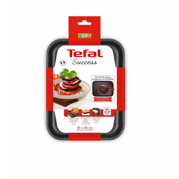 Tefal Деко прямокутна, 19 х 25 см, алюміній, чорний