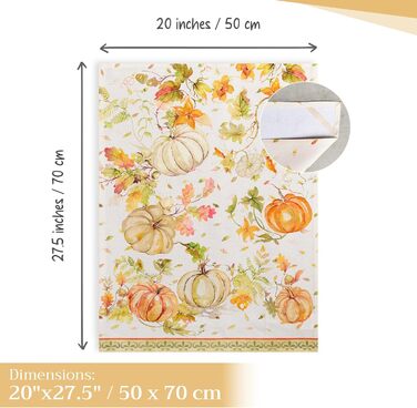 Набір з 3 багатоцільових кухонних рушників Maison d&39 Hermine Сільське Різдво зі 100 бавовни Барні рушники День подяки/Різдво (50 см x 70 см) (помаранчевий (ніжний) або нейтральний з помаранчевими акцентами)