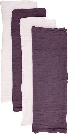 Набір із 4 тканинних підгузків Pippi Unisex Baby, серветки для відрижки, обіймальні серветки або вологі серветки для підгузків, відповідний комплект купальників (фіолетовий (сливовий 610))