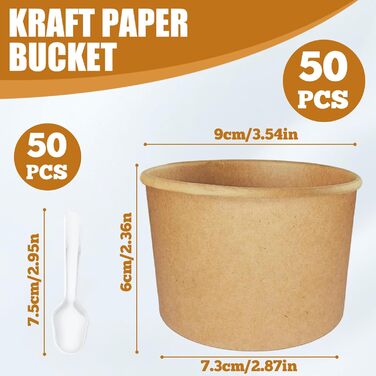 Набір паперові стаканчики для морозива 50 шт. 240 мл BAIFULAI