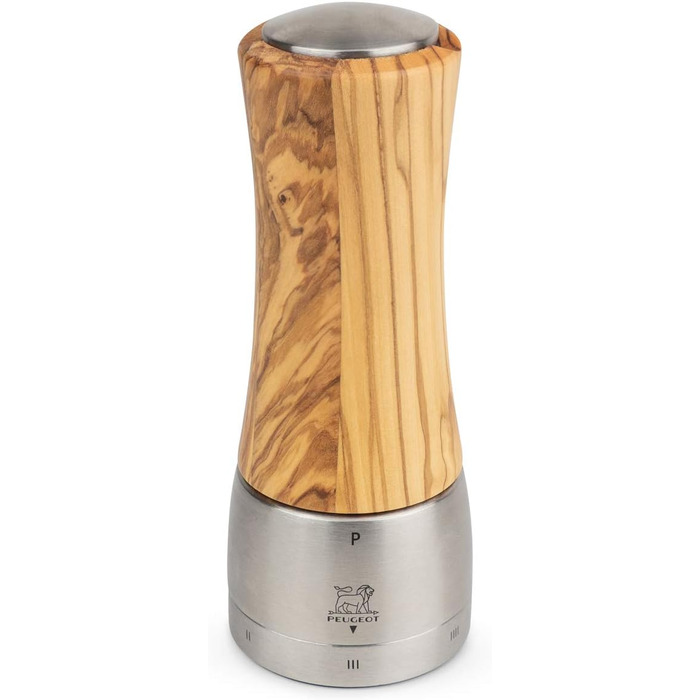 Ручний млин для перцю Peugeot Madras, регулювання помелу u'Select, висота 16 см, оливкова деревина, 36140 Млин для перцю оливкова деревина