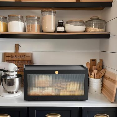 Бамбукова хлібниця 40 x 25 x 21 см чорна AINILE