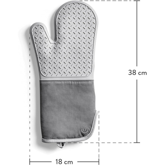Набор 2 шт. Силикон и хлопок, термостойкий (прихватки, серый)