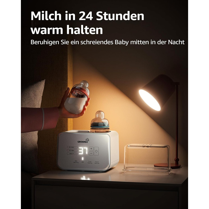 Підігрівач дитячих пляшечок 8 в 1 кремово-білий GROWNSY