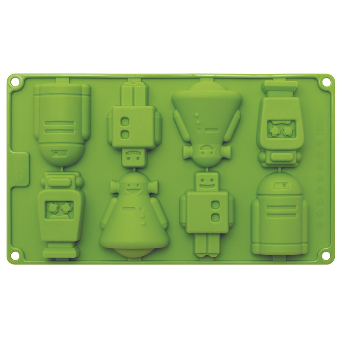 Форма для випічки кексів-роботів, 17 предметів, 30 x 17 x 1,8 см, зелена, RBV Birkmann
