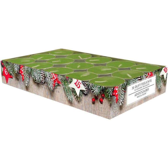 Ароматичних чайних свічок 3x30 шт. ароматичні свічки багато ароматів на вибір висота 1,5 см, Ø 3,5 см (Advent Magic, 30), 90